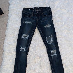 American Eagle Skinny Low Rise Ripped Jeans